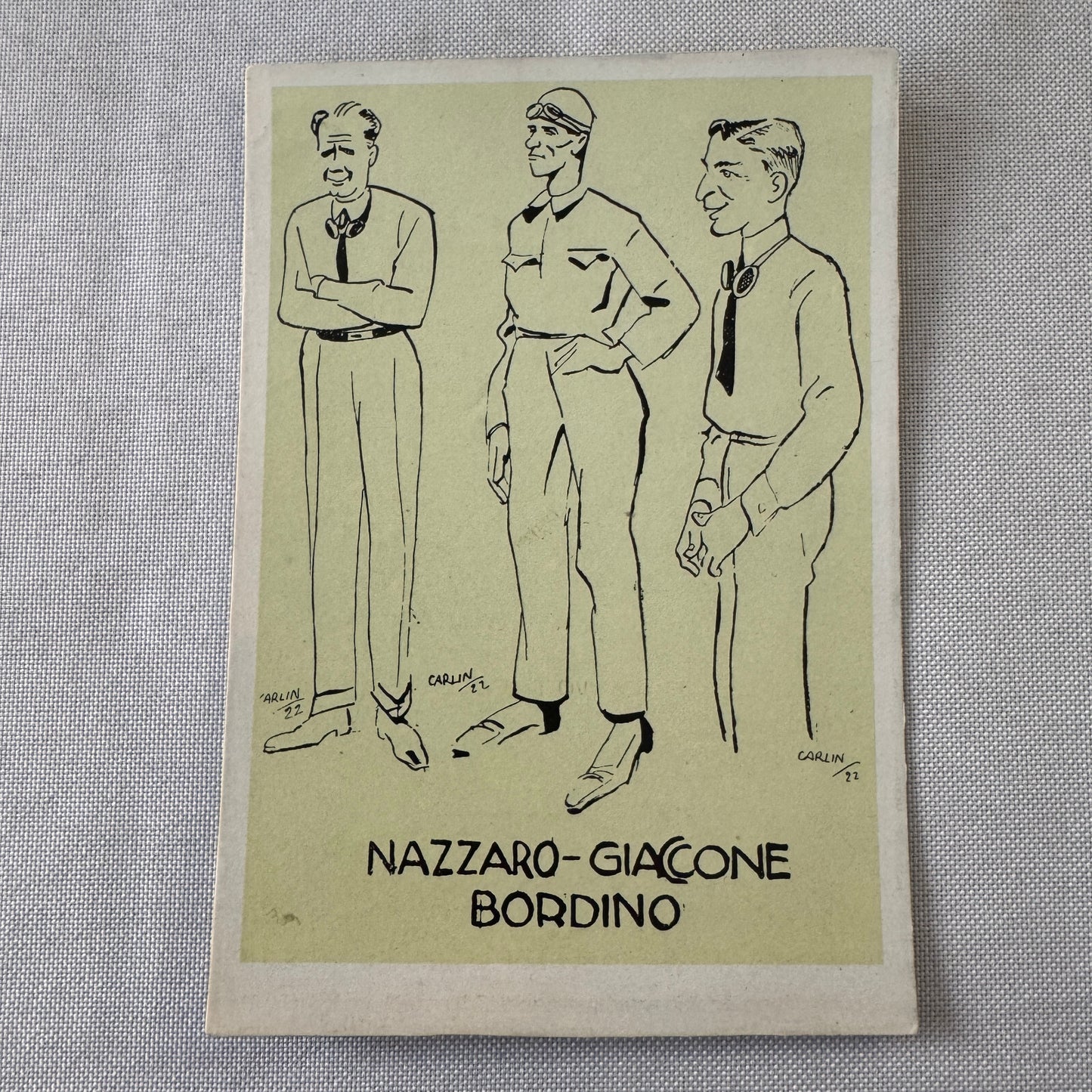 Vintage Italian Racing Driver Postcard Post Card Felice Nazzaro Pietro Bordino
