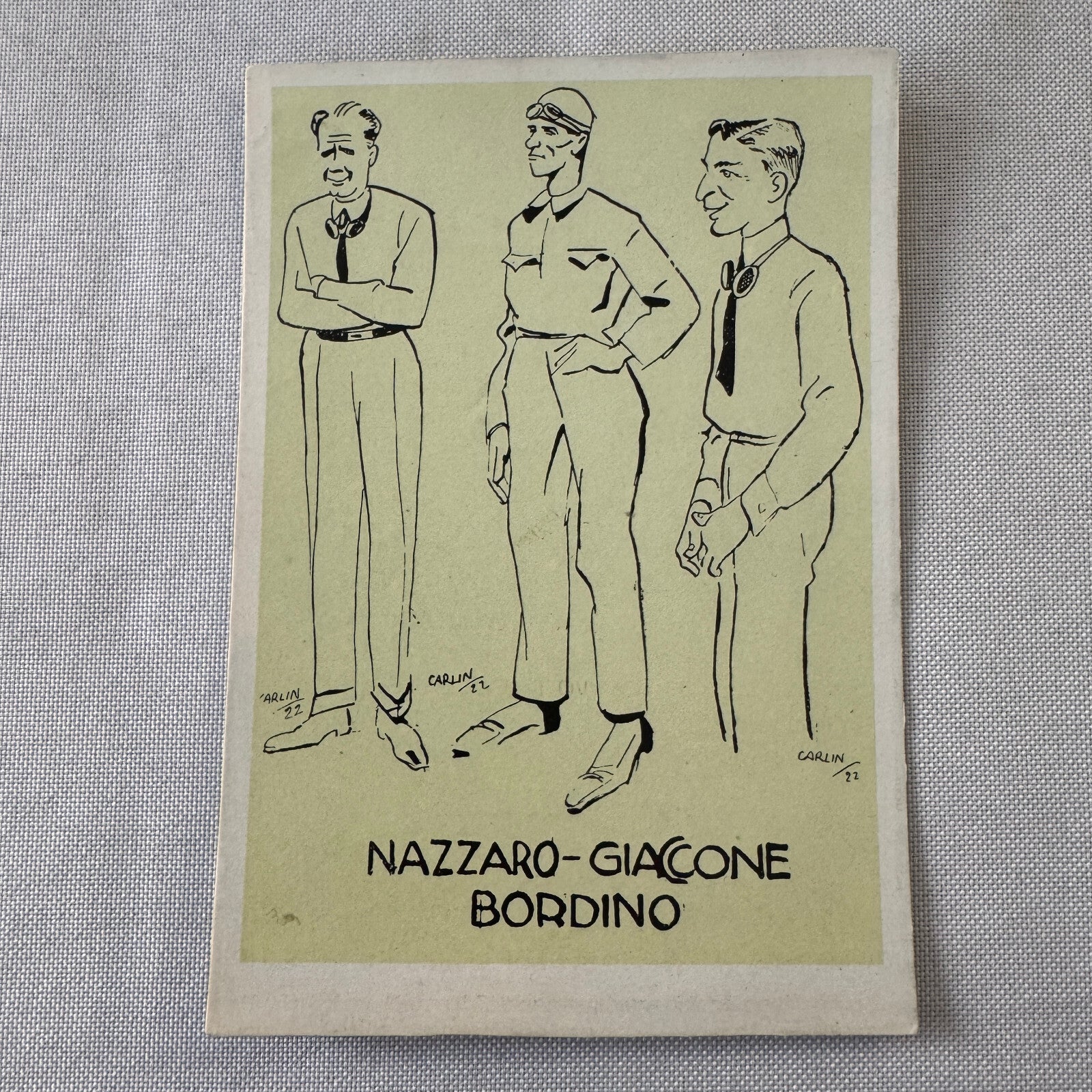 Vintage Italian Racing Driver Postcard Post Card Felice Nazzaro Pietro Bordino