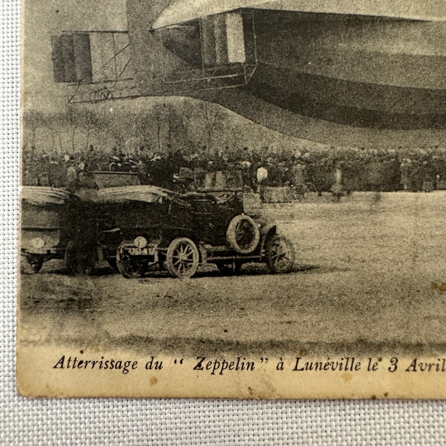 Vintage Zeppelin Airship Dirigible Postcard Post Card French Automobiles