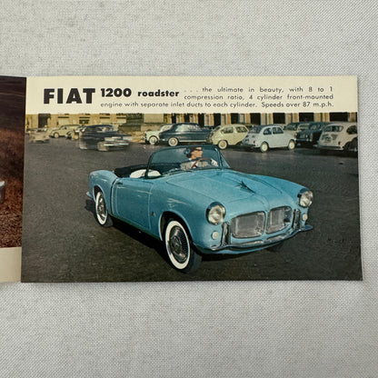 Fiat Car Sales Brochure Catalog Fiat 600 1200 Roadster 600 Multipla 1100 Canada