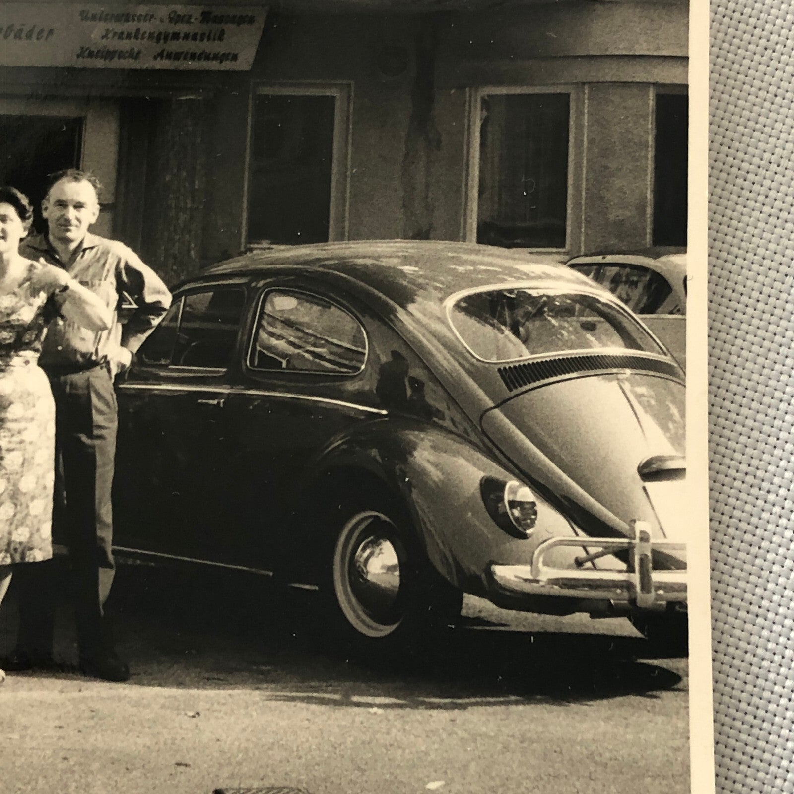 Vintage Photo Photograph Snapshot People with VW Volkswagen Beetle Bug Cars