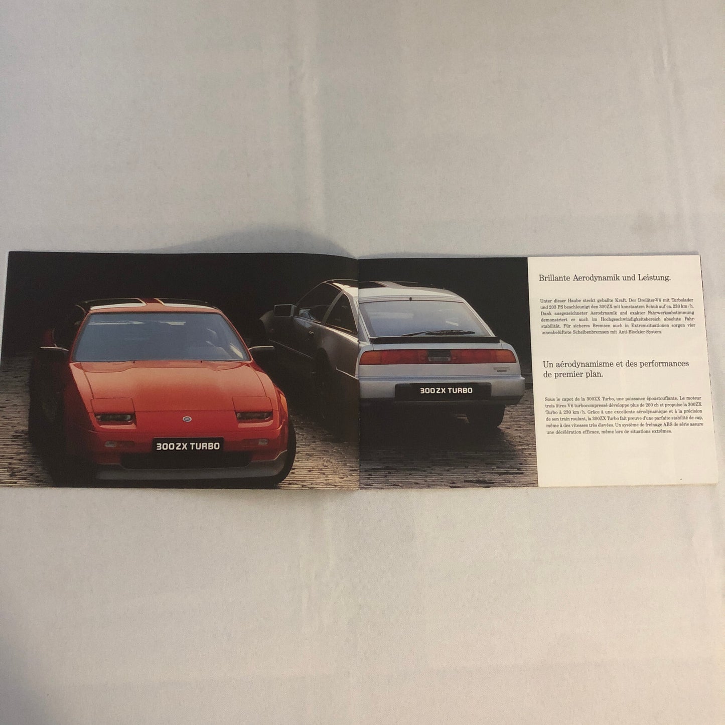 Vintage Nissan 300ZX Turbo Car Sales Brochure Catalog 300 ZX GERMAN FRENCH Text