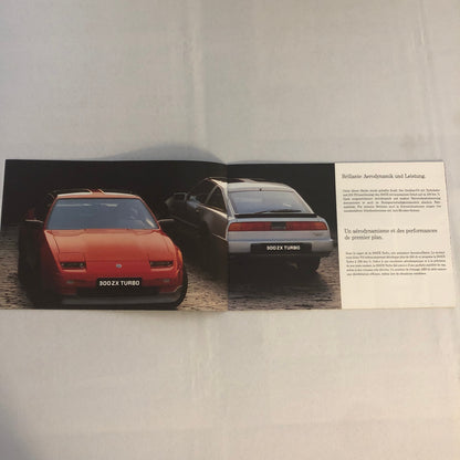 Vintage Nissan 300ZX Turbo Car Sales Brochure Catalog 300 ZX GERMAN FRENCH Text