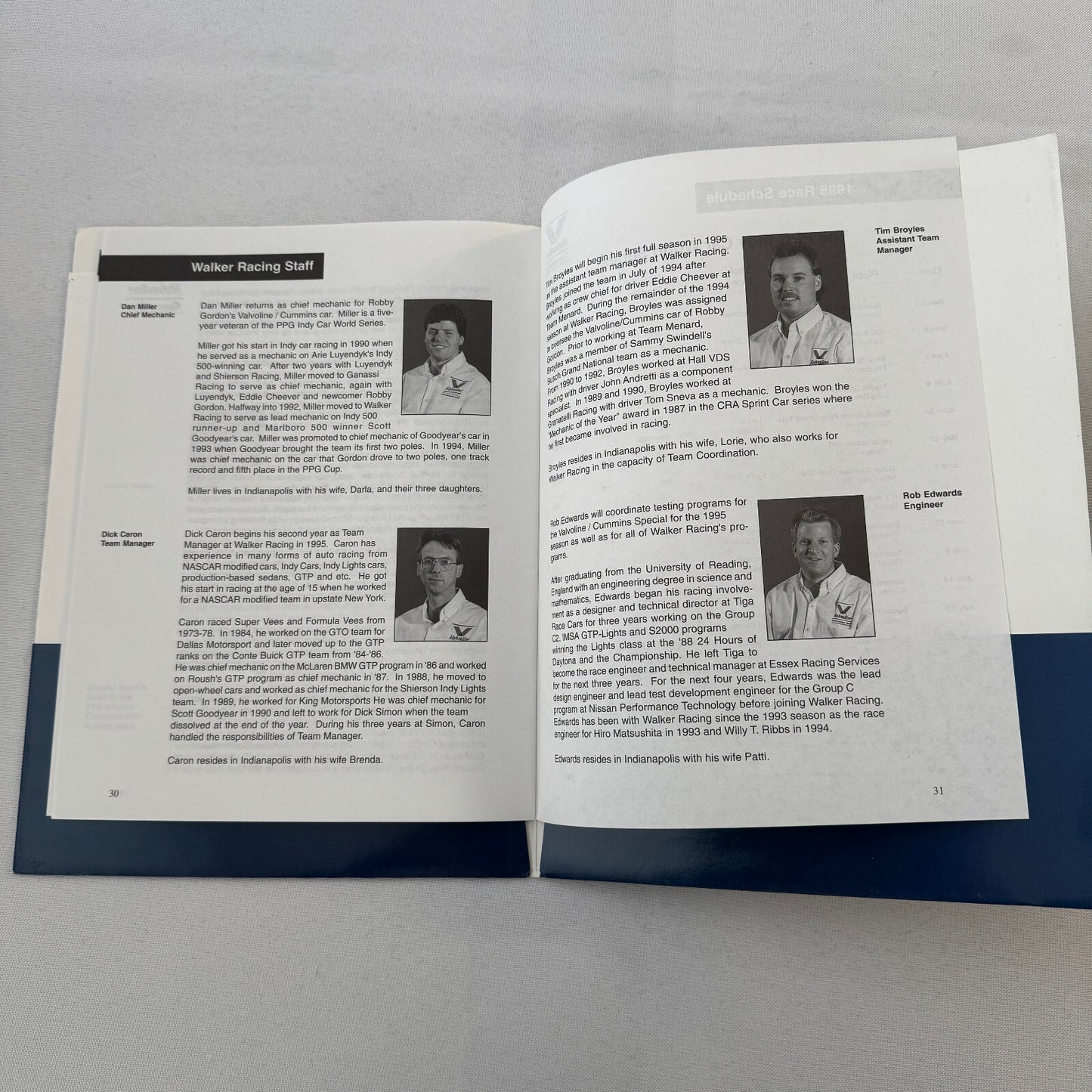 1995 Robby Gordon Valvoline Racing PPG Indy Car Press Kit Brochure 35mm Slides