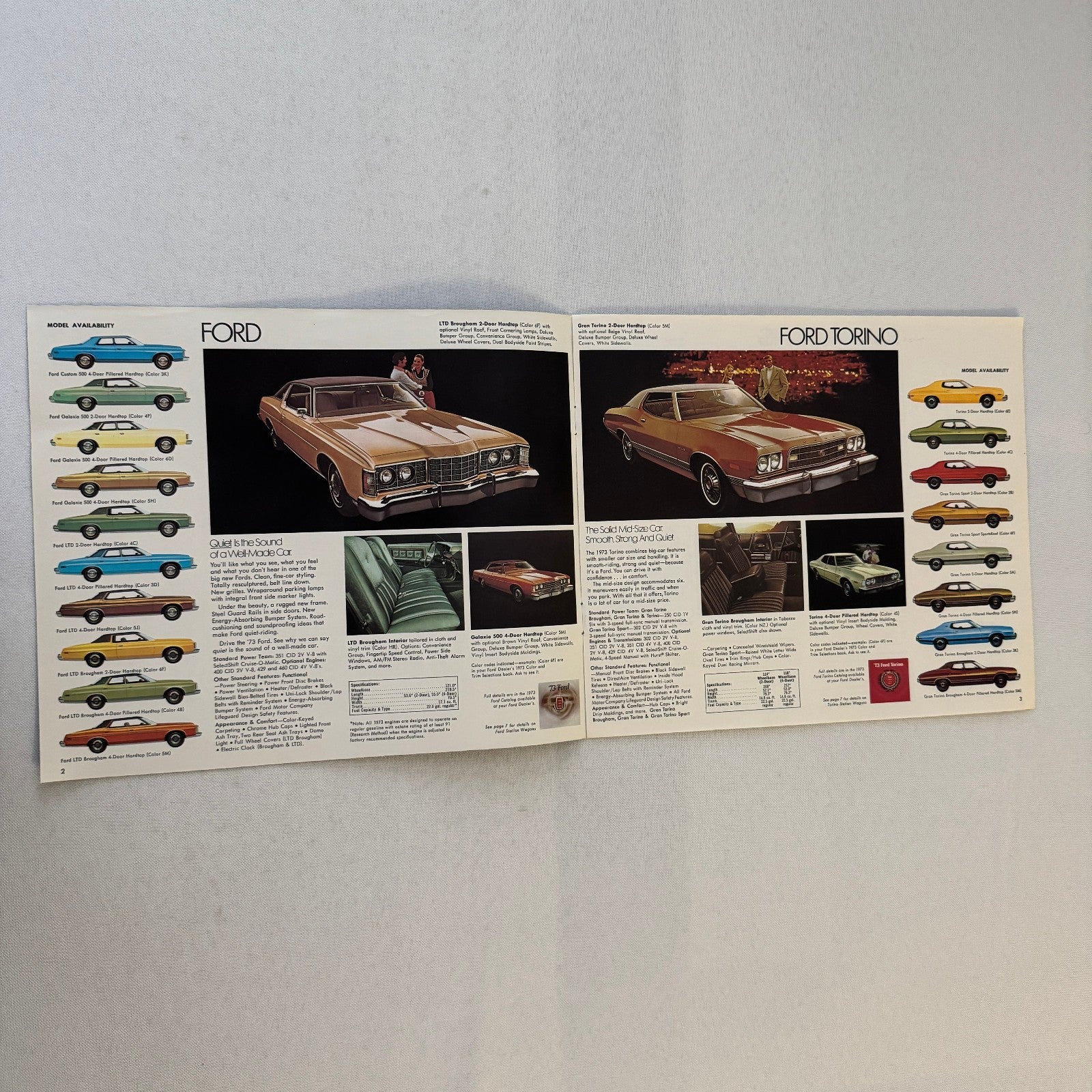 1973 Ford Sales Brochure Galaxie Torino Pinto Mustang Maverick Thunderbird Wagon