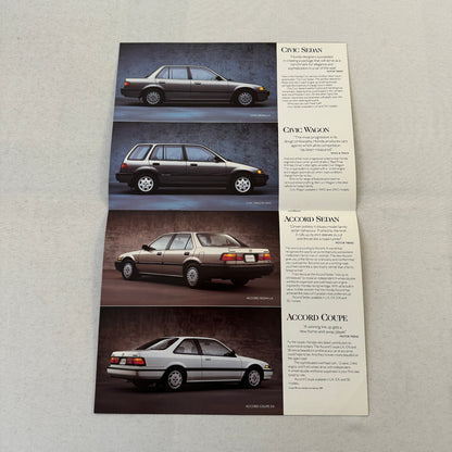 1989 Honda Sales Brochure Catalog CRX Civic Wagon Prelude Accord Coupe Canadian