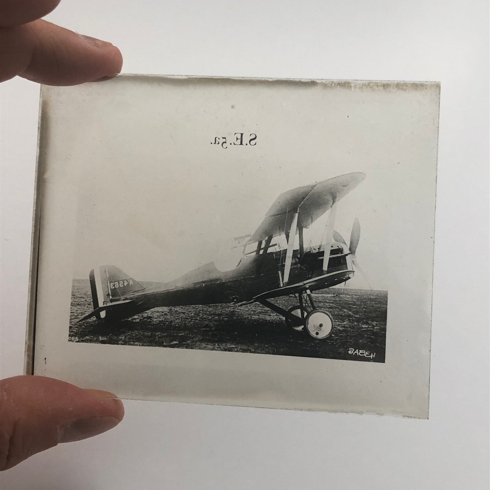 Antique Glass Plate Lantern Slide Photo Aviation Airplane Early Air Plane