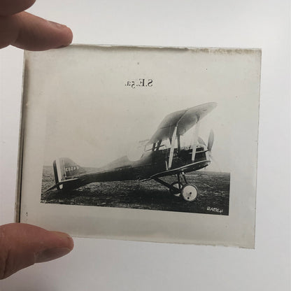 Antique Glass Plate Lantern Slide Photo Aviation Airplane Early Air Plane