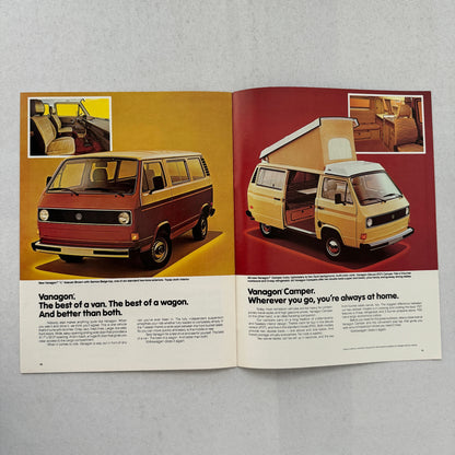 1981 Volkswagen VW Car Sales Brochure Catalog Vanagon Camper Jetta Scirocco +