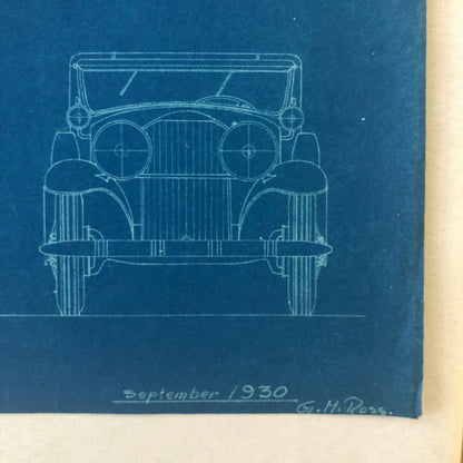 1930 Coachbuilder Car Design Blueprint Rendering Blue Print Roadster Body Style