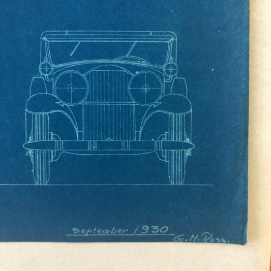 1930 Coachbuilder Car Design Blueprint Rendering Blue Print Roadster Body Style