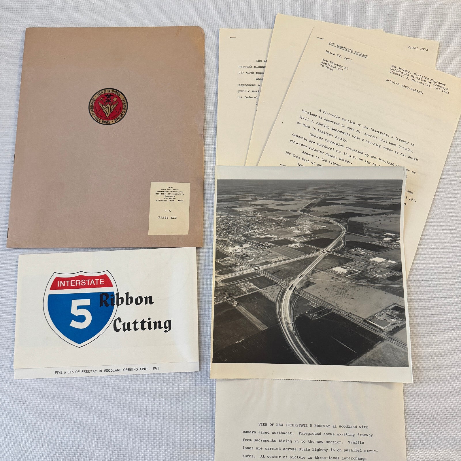 State of California Department of Public Works Interstate Highway 5 Press Kit