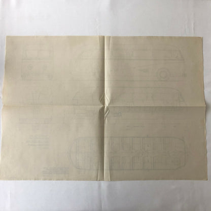 1936 Coachbuilder Bus Design Blueprint Rendering Blue Print Coach Bus Truck