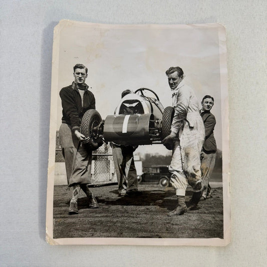 Vintage Racing Press Photo Photograph Print Early Go Kart 1935 Crystal Palace