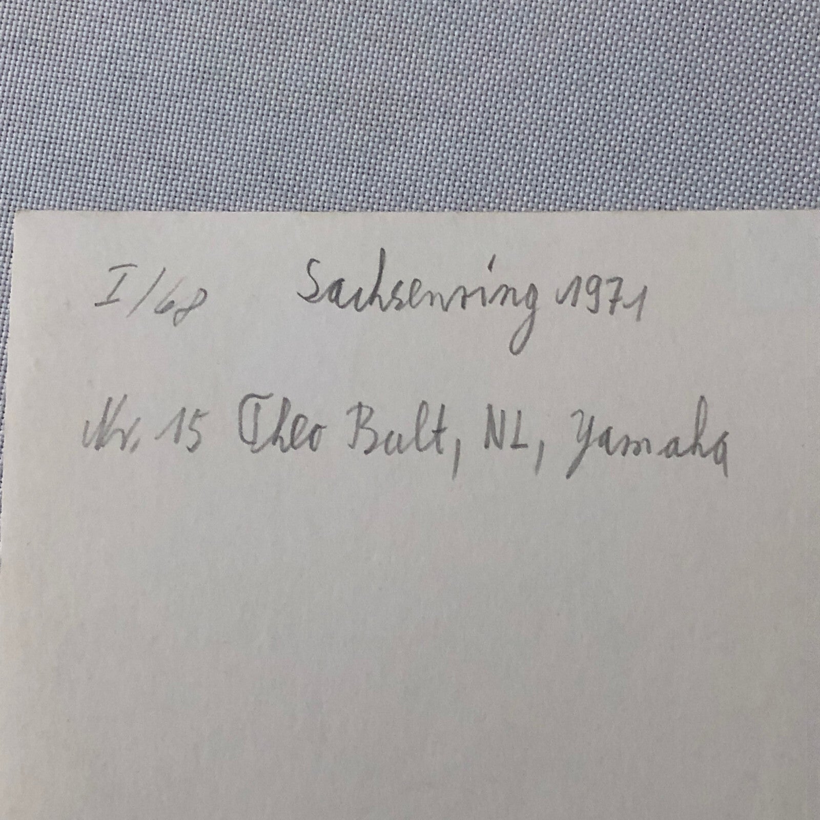 Vintage Motorcycle Racing Photo photograph Rider Theo Bult Yamaha 1971