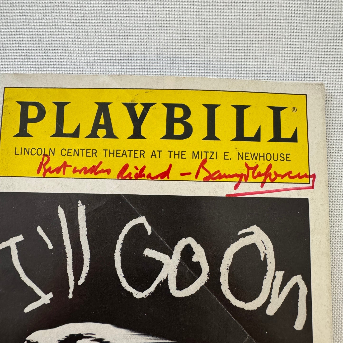 I'll Go On Signed Playbill Autographed Program Barry McGovern 1988
