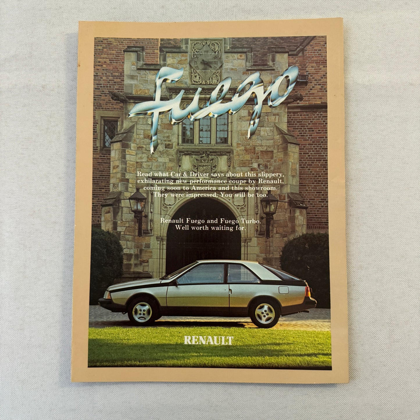 Renault Fuego Car Sales Brochure Catalog Advertising Car and Driver Magazine