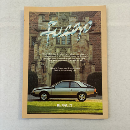 Renault Fuego Car Sales Brochure Catalog Advertising Car and Driver Magazine