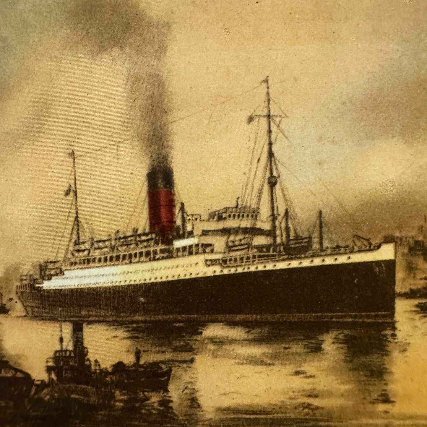 Cunard White Star Line RMS Ascania Boat Ship Vintage Card Postcard