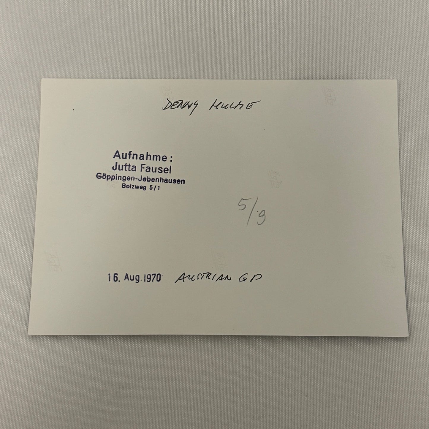 Vintage Racing Photo 1970 Austrian Grand Prix Denny Hulme Denis Hulme Motorsport