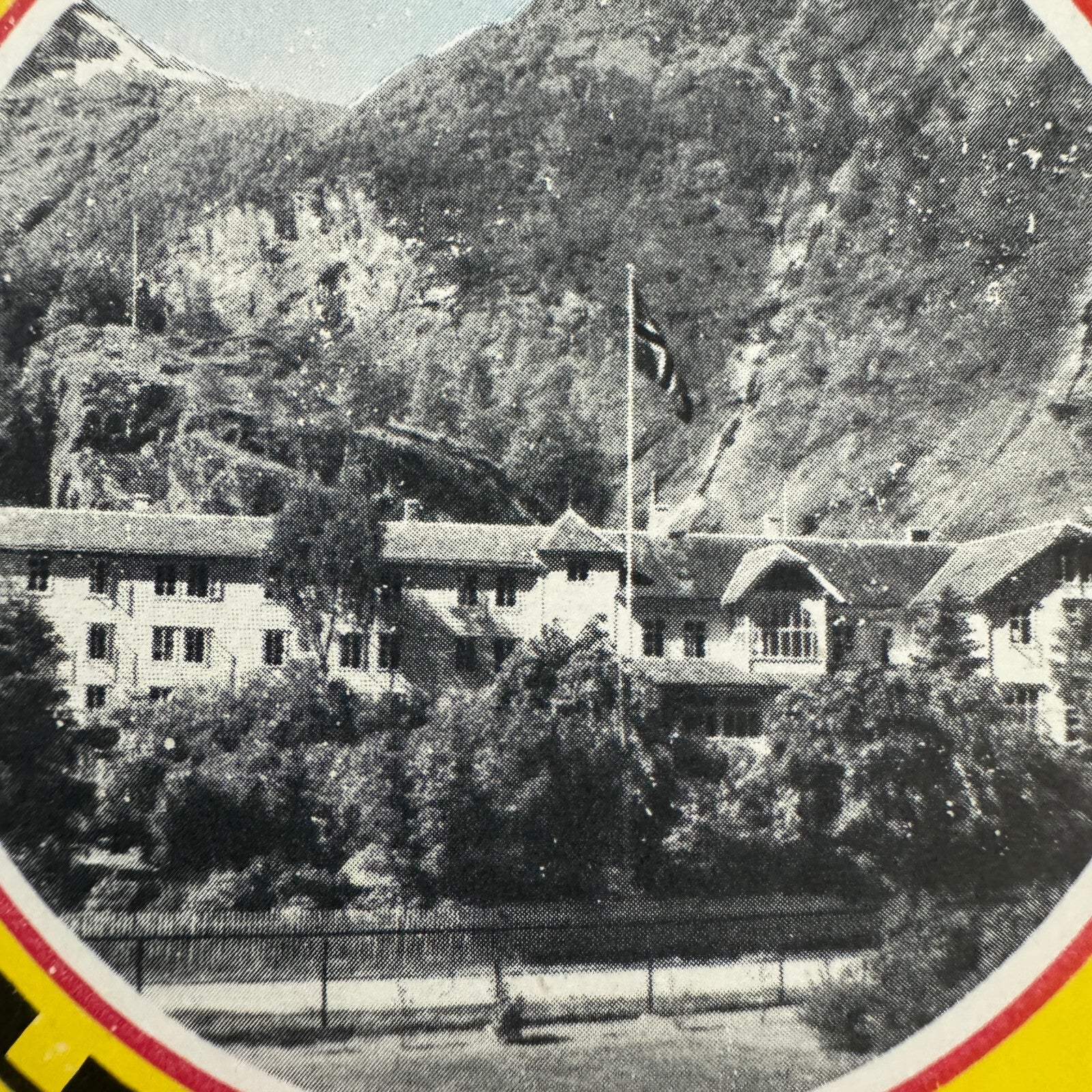 Vintage Travel Luggage Label Fretheim Hotel Norway Flam