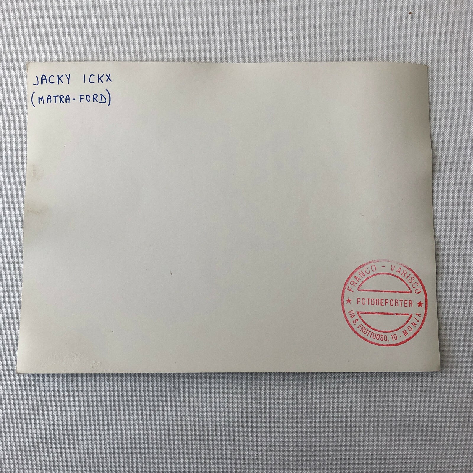 Vintage Racing Photo Photograph Jacky Ickx Matra Ford Car