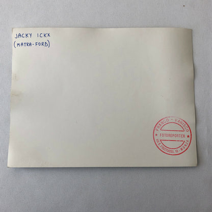 Vintage Racing Photo Photograph Jacky Ickx Matra Ford Car