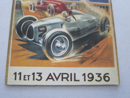1936 Monaco Grand Prix Automobile Racing Car Postcard Post Card - Reproduction 