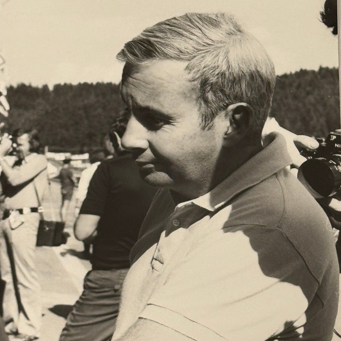 Vintage Racing Photo 1971 Austrian Grand Prix Jackie Stewart Teddy Meier