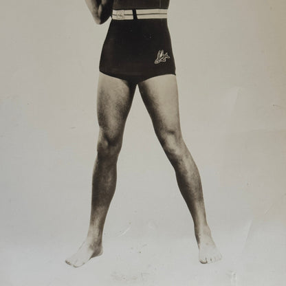 Vintage Actor Photograph Robert Montgomery Working Out Photo Medicine Ball