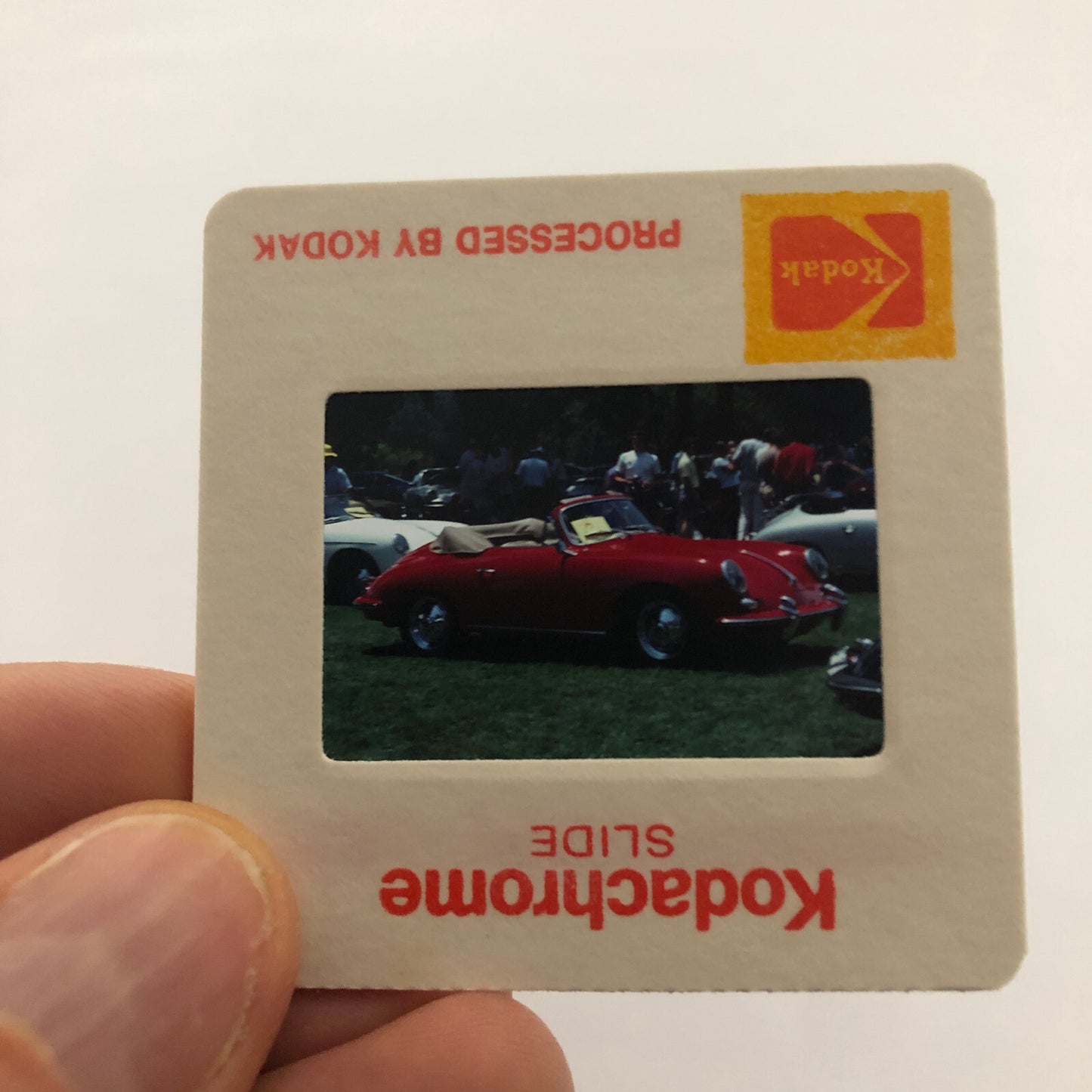 Porsche 356 Cabriolet Convertible Car Show 35mm Photo Slide Vintage 1981