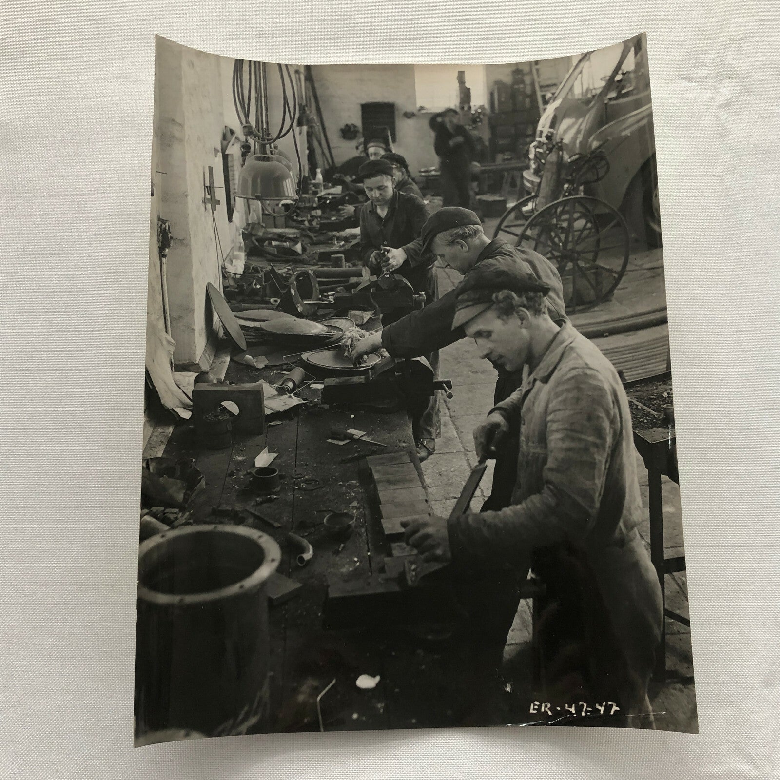 Antique Vintage Photograph of a Factory with Workers - Denmark Ergo Trailer