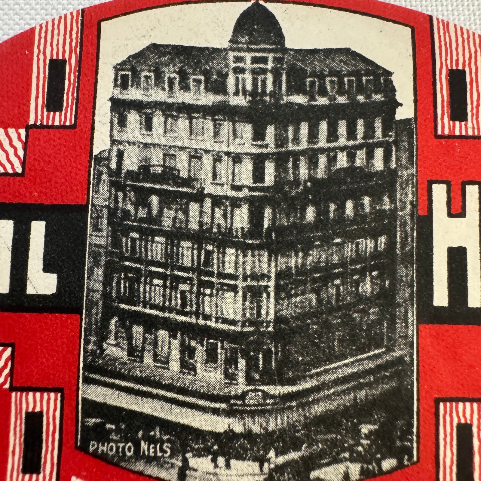 Vintage Travel Luggage Label Cecil Hotel Bruxelles Belgium