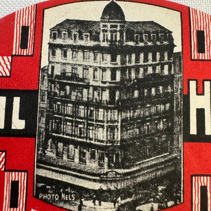 Vintage Travel Luggage Label Cecil Hotel Bruxelles Belgium