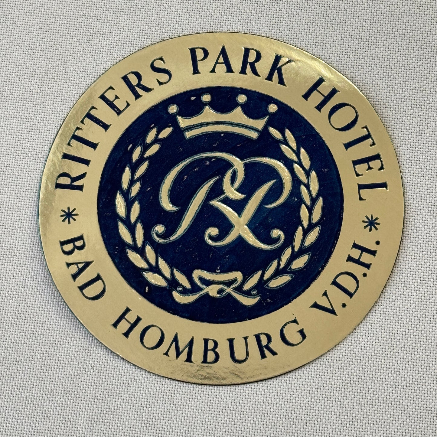 Vintage Hotel Travel Label Ritters Park Hotel Bad Homburg Germany German