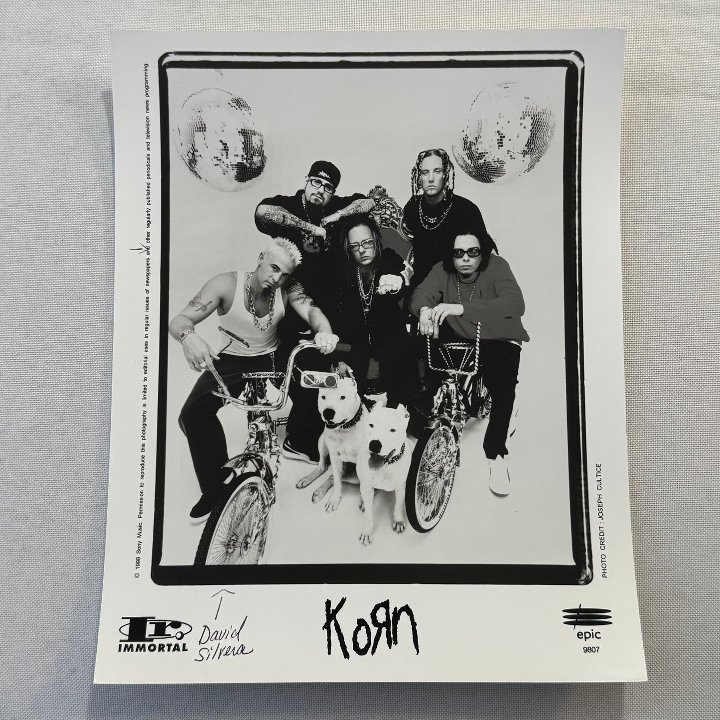 Korn Music Publicity Press Photo Photograph Metal Band 1998