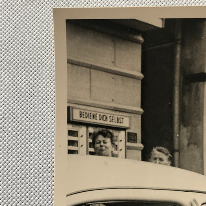 Vintage Photo Photograph Snapshot Woman with VW Volkswagen Beetle Bug Car