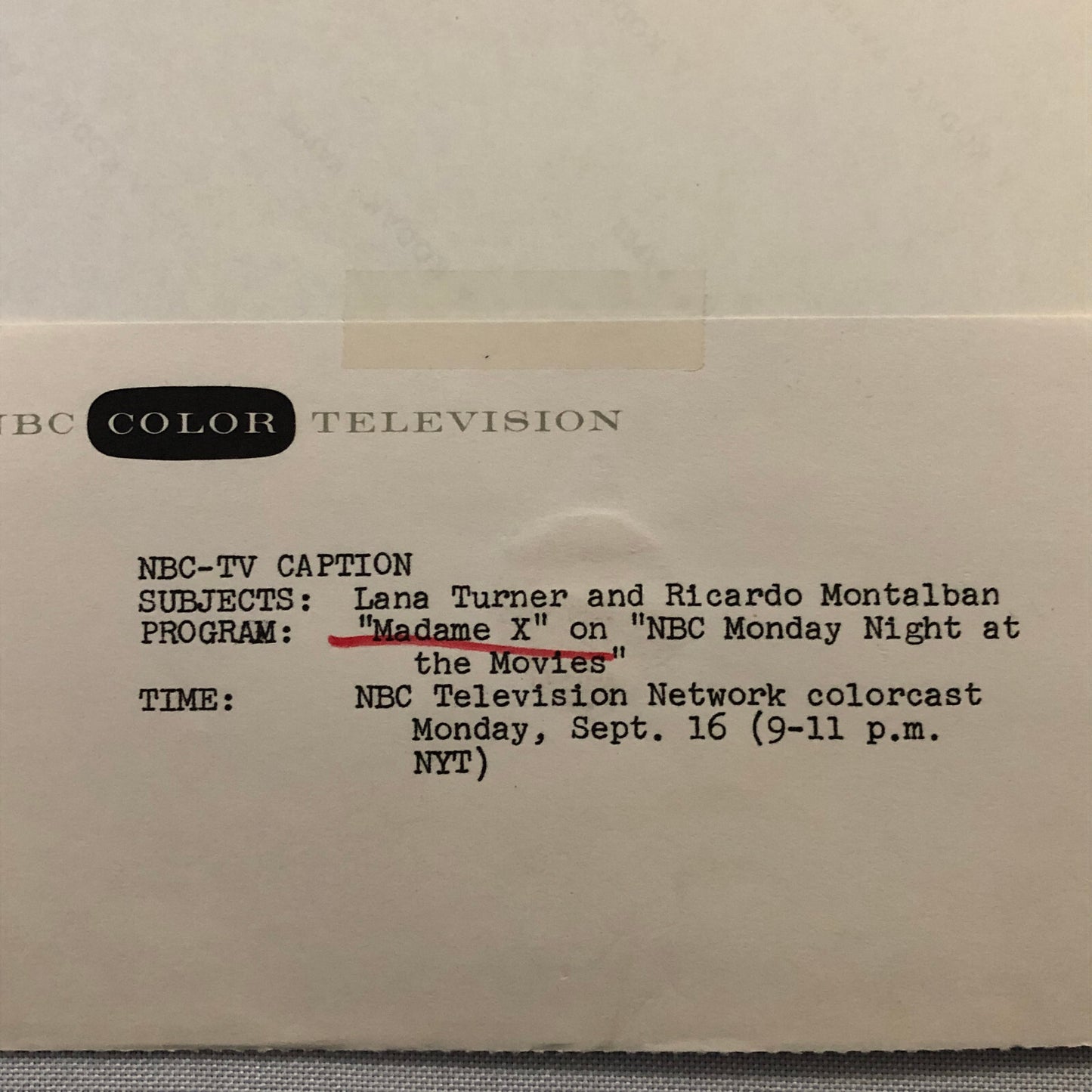 Lana Turner Ricardo Montalban Madame X Movie Film Photo Photograph NBC TV