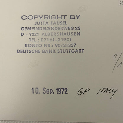 Vintage Racing Photo 1972 Italian Grand Prix Race Mike Hailwood Pat Surtees