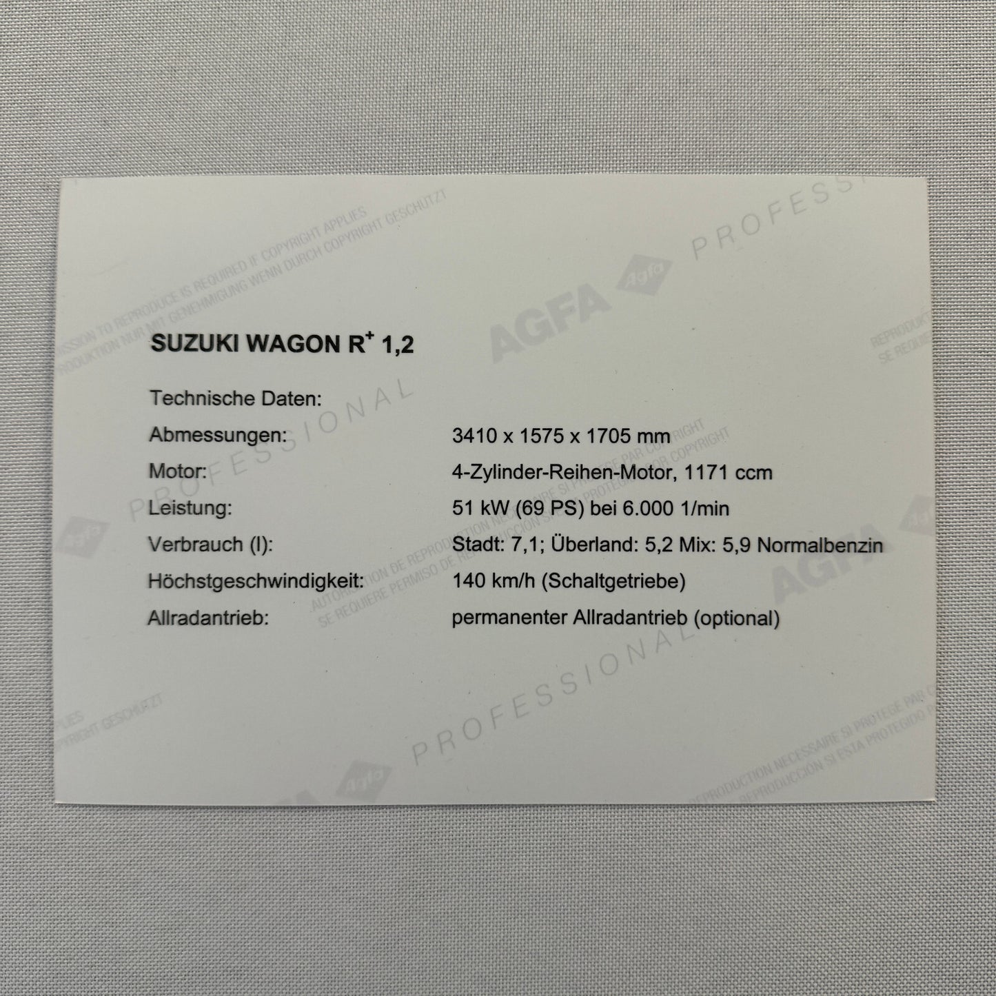 Suzuki Wagon R Plus Car Factory Press Photo Photograph Suzuki Wagon R+ German