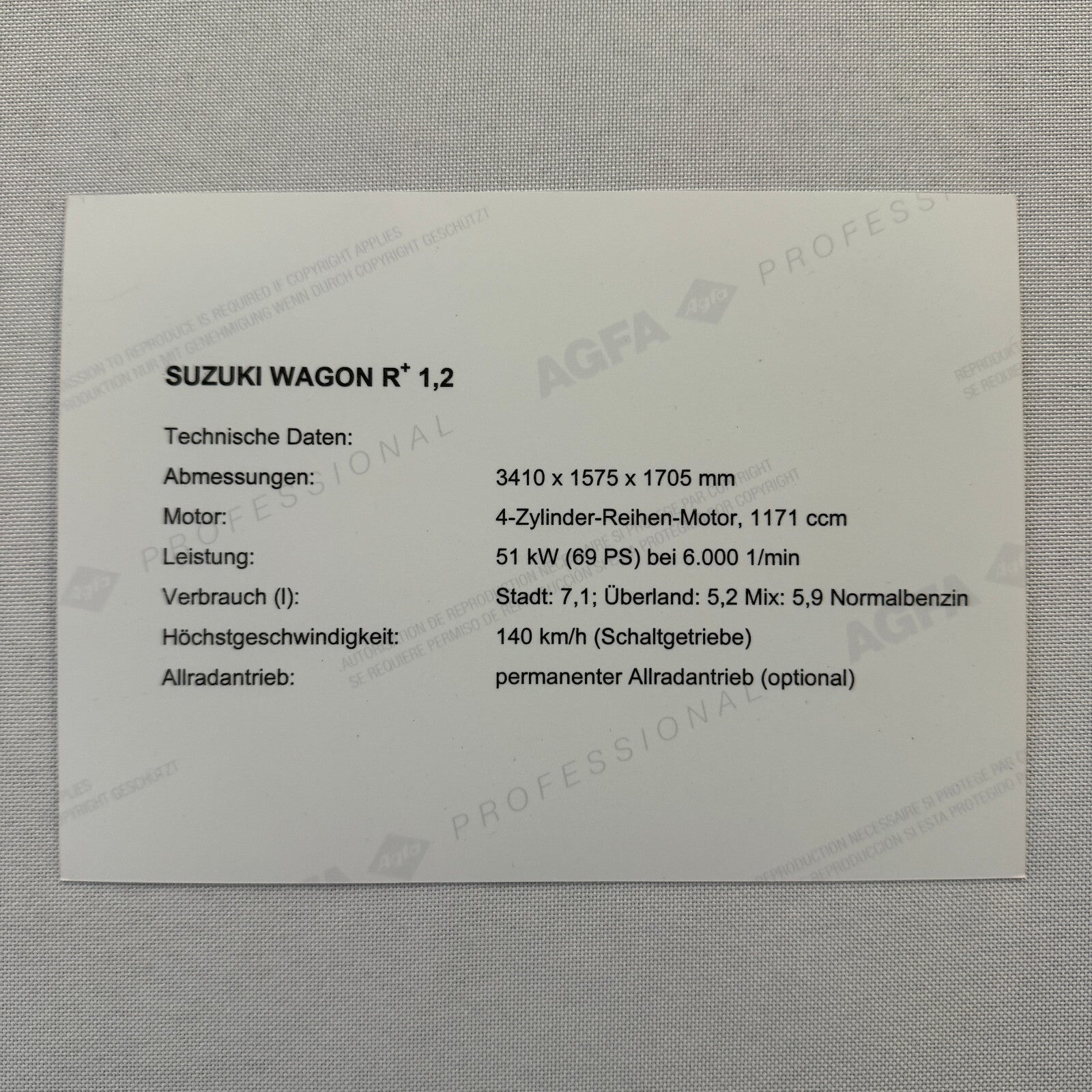 Suzuki Wagon R Plus Car Factory Press Photo Photograph Suzuki Wagon R+ German