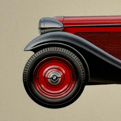 1953 BMW 315 Sport Car Illustration Art Drawing Hand Drawn Vintage