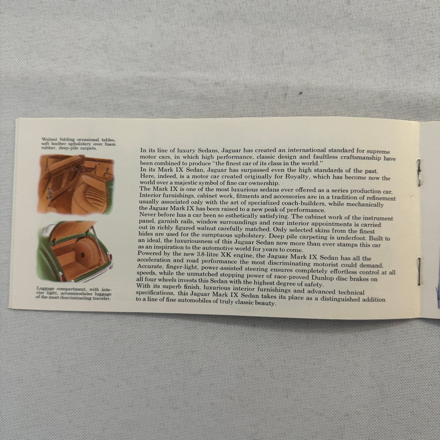 Jaguar Sales Brochure Catalog Advertising E-Type EType XK-E Roadster Mark IX 3.8