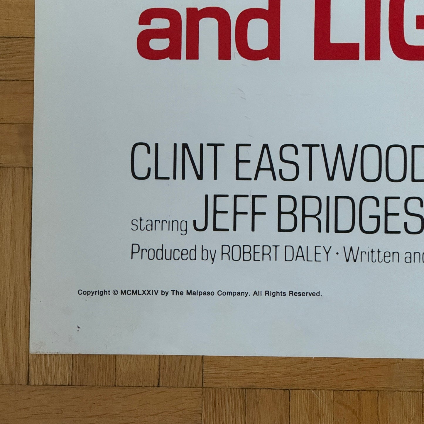 Vintage Movie Poster Clint Eastwood 1974 Thunderbolt and Lightfoot