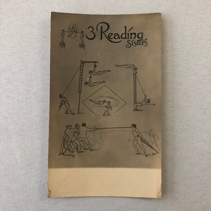 Circus Acrobat Act Postcard Post Card 3 Reading Sisters