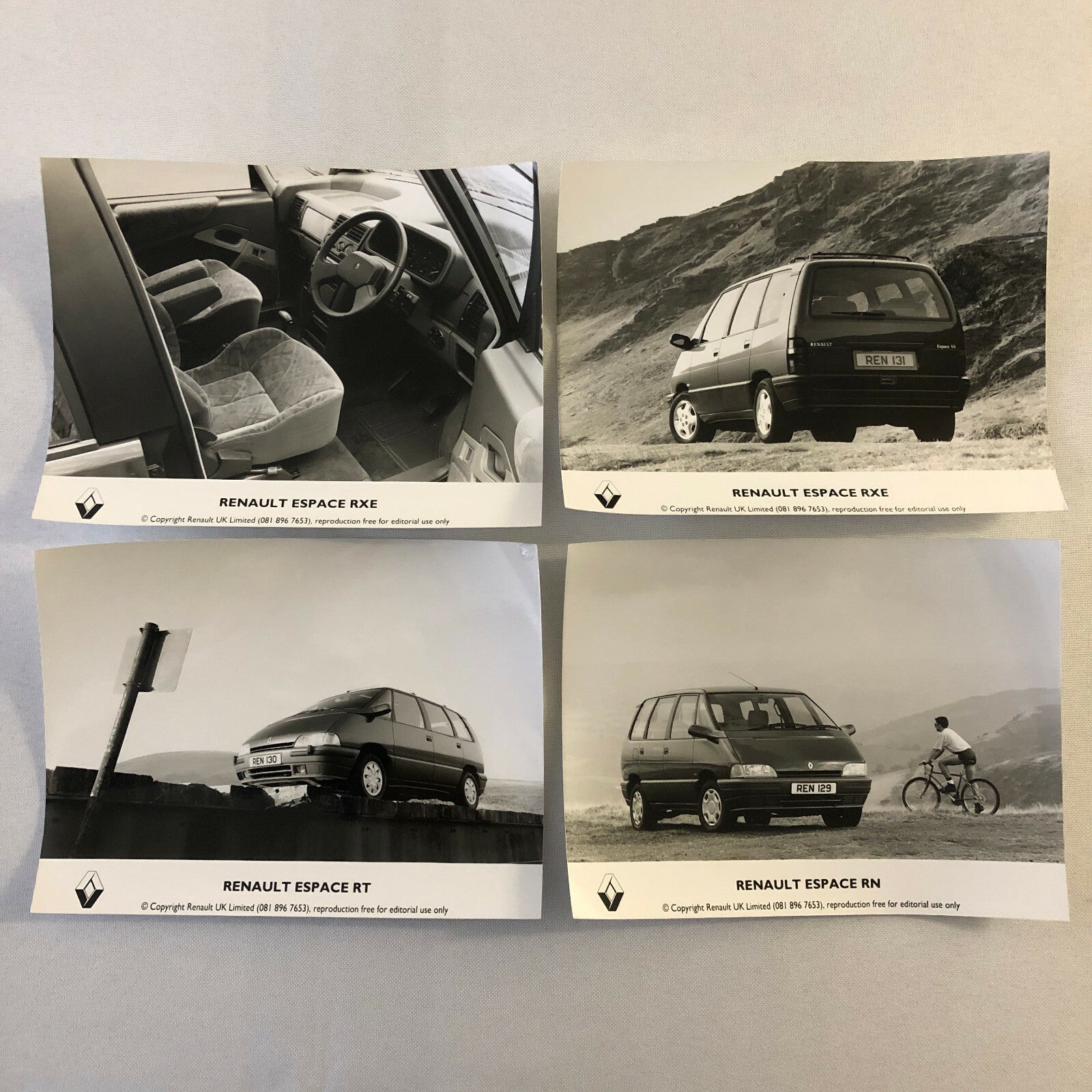Renault Espace Mini Van Press Photo Photograph Lot of 4 - RN RT RXE Models 
