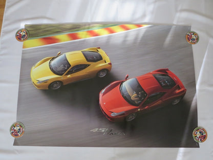 Poster Ferrari 458 Italia Yellow and Red Cars Automotive Art Decor