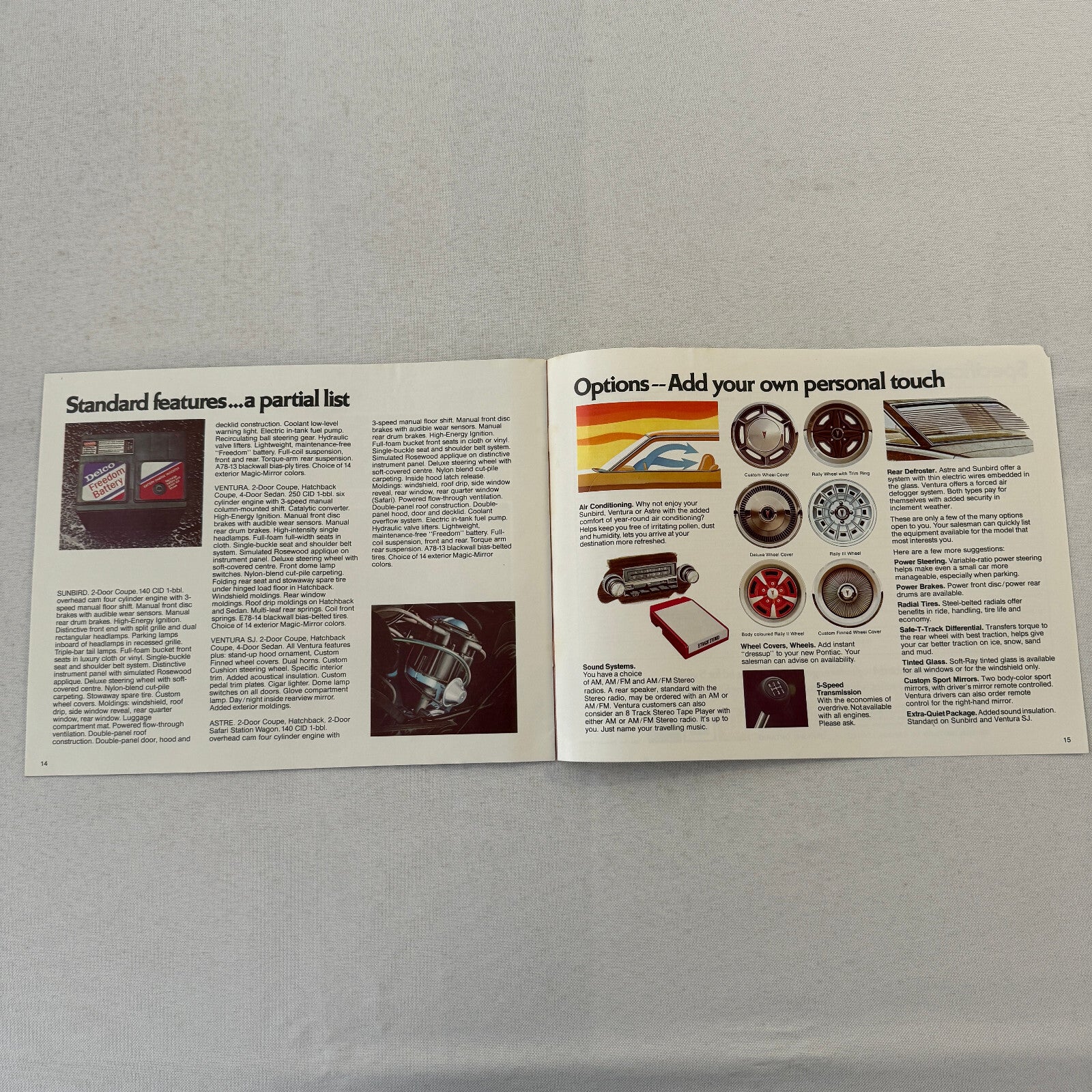 1976 Pontiac Sales Brochure Catalog Sunbird Ventura Astre Vintage Advertising