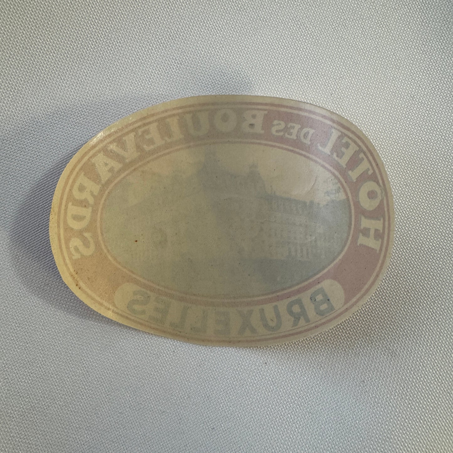 Vintage Travel Luggage Label Hotel Des Boulevards Bruxelles Belgium