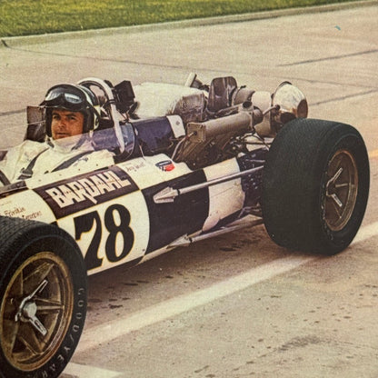 Vintage Indy Racing Postcard Jerry Grant 1968 Indianapolis Motorsport Race